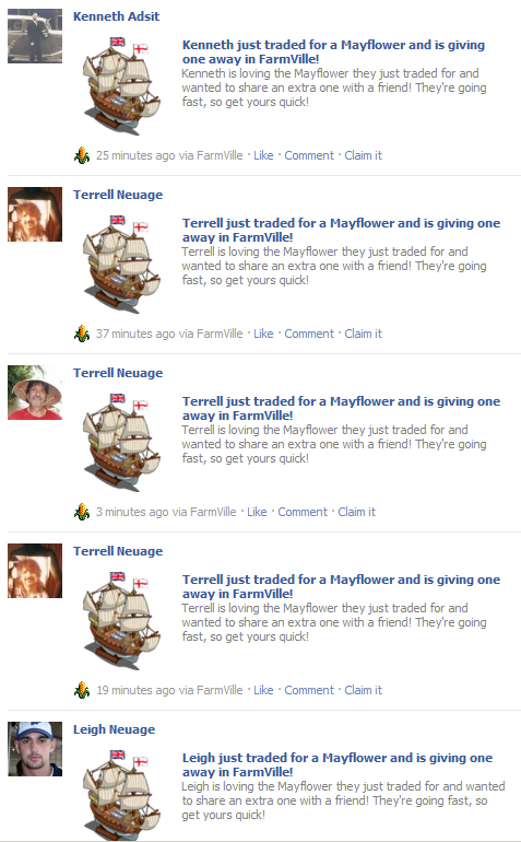 Mayflowers in Farmville for the Neuage clan